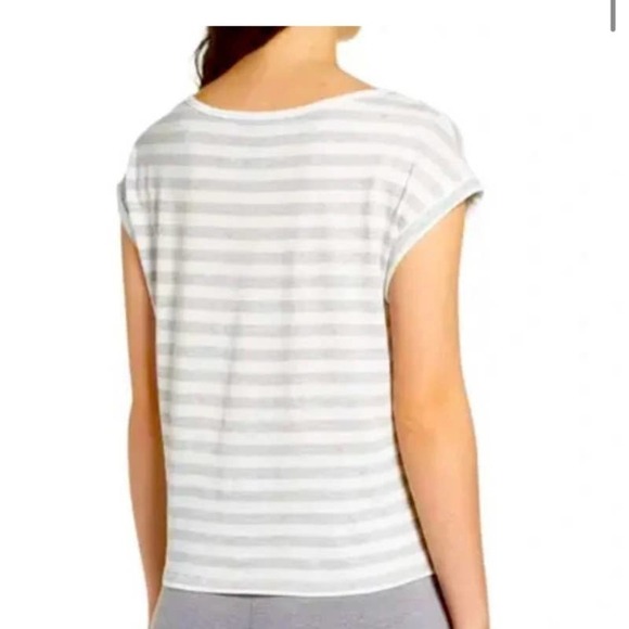 Joe’s Jeans t-shirt striped rolled sleeve Grey white Size Small - Picture 2 of 9